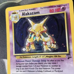 Pokemon Alakazam TCG Base Set 2 1/130 Holo Unlimited Rare WOTC Card SWIRL - Image 4