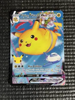 Pokemon Flying Pikachu VMAX Celebrations Full Art Ultra Rare Holo Card 007/025 - Image 1