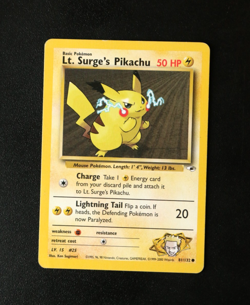 Pokemon Card TCG - Lt. Surge's Pikachu 81/132 - Gym Heroes - Common - LP/MP ⭐ - Image 1