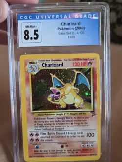 2000 POKEMON TCG CHARIZARD BASE SET 2 #4/130 HOLO RARE CGC 8.5 GRADED CARD - Image 4