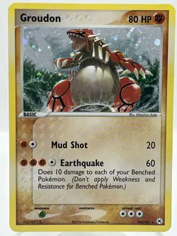 Groudon 102/101 EX Hidden Legends Holo Secret Rare Vintage Pokemon TCG Card - Image 1