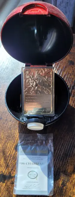 1999 RARE Burger King Pokemon 23K Gold Plated CHARIZARD #6 Poke Ball MP - Image 2