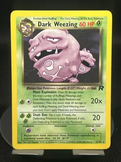 Pokemon TCG Dark Weezing 31/82 Team Rocket Regular Rare LP - Image 1
