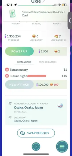Pokemon Go Legendary Uxie ( Normal ) ( Reduced) - Image 2