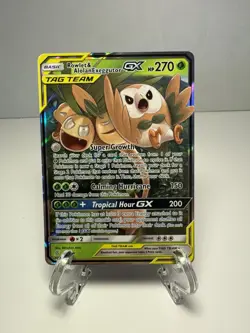 Rowlet & Alolan Exeggutor GX Holo Card 1/236 Tag Team Sm-Unified Minds - Image 1