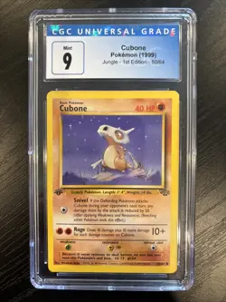 1999 POKEMON JUNGLE 1ST EDITION #50 CUBONE CGC 9 MINT - Image 1