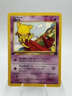 Pokemon Abra Team Rocket 1st Edition Common Basic 40HP #49/82 English 2000 NM - Image 1