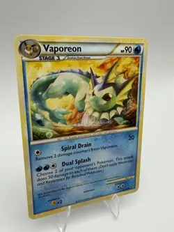 Pokemon Vaporeon Undaunted Uncommon Regular Stage 1 90HP #41/90 English 2010 - Image 3