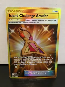 Island Challenge Amulet 265/236 Holo Gold Secret Rare Pokemon Cosmic Eclipse - Image 1