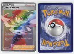 ZINNIA'S RESOLVE 225/203 RARE RAINBOW EVOLVING SKIES POKEMON NEAR MINT - Image 4