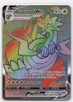 DRACOZOLT VMAX 210/203 RARE RAINBOW EVOLVING SKIES POKEMON NEAR MINT - Image 2