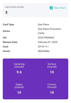 One Piece Monkey D Luffy OP10-111 Learn Together Set Sail Event Promo AGS 10 - Image 3