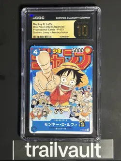 One Piece Monkey D. Luffy 2023 Promo Shonen Jump P-033 | CGC Pristine 10 - Image 1