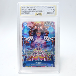 One Piece English Buggy Rare Alt Art Emperors of the New World OP09-051 AGS 10 - Image 1