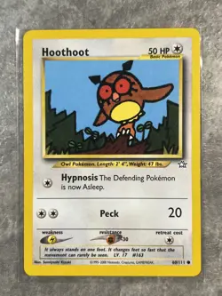 Hoothoot 60/111 Pokemon TCG Neo Genesis Vintage WOTC Card Regular (Light Play) 3 - Image 1