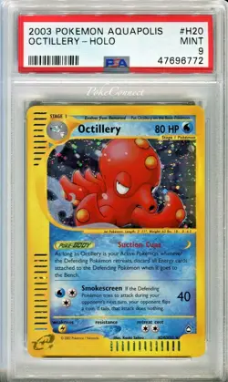 PSA 9 MINT Pokemon OCTILLERY Holo Rare 2003 Aquapolis H20/H32 WOTC - Image 1
