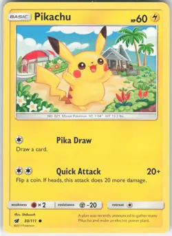 ✰ PIKACHU 30/111 COMMON CRIMSON INVASION POKEMON ✰ NM/M - Image 2