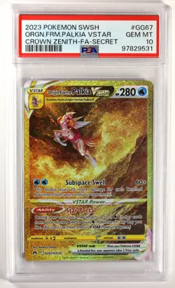 Pokemon TCG Origin Forme Palkia VSTAR GG67/GG70 Crown Zenith Secret Rare PSA 10 - Image 1
