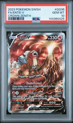 2023 Pokemon Sword And Shield Crown Zenith #GG36 Fa/Entei V Crown Zenith PSA 10 - Image 1