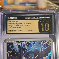 N's Zekrom Art Rare Holo CGC Pristine 10 Pokemon Mega Dream ex 210/193 Japanese - Image 3