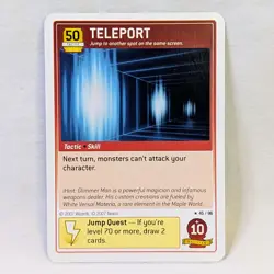 Maplestory iTCG Teleport 45/96 2007 WOTC Trading Card Game Rare Tactic Skill - Image 1