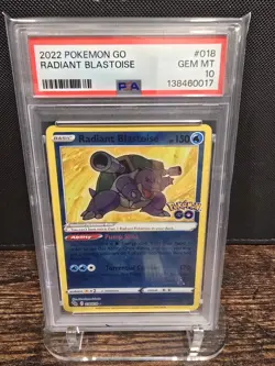 PSA 10 2022 POKEMON GO RADIANT BLASTOISE 018 - Image 1