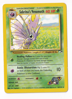 Sabrina's Venomoth #34 Pokemon TCG Gym Heroes Rare GOOD condition - Image 2