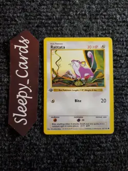 Rattata 61/102 Base Set 1st Edition WOTC NM Pokemon Shadowless - Image 1