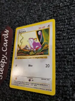 Rattata 61/102 Base Set 1st Edition WOTC NM Pokemon Shadowless - Image 2