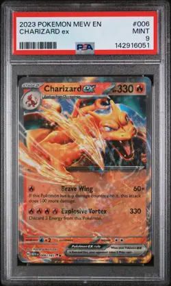 2023 POKEMON MEW EN-151 #006 CHARIZARD EX PSA 9 (FREE S&H) - Image 1