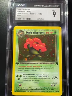 Pokemon Dark Vileplume 13/82 1st Edition Holo Rare - Team Rocket Vintage CGC 9 - Image 2