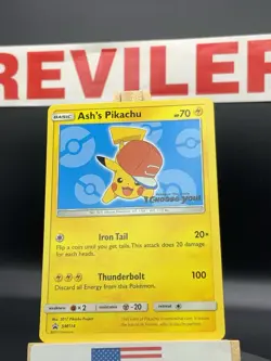 Pokemon SM Black Star Promos Ash's Pikachu #SM114 2017 - NM - Image 1