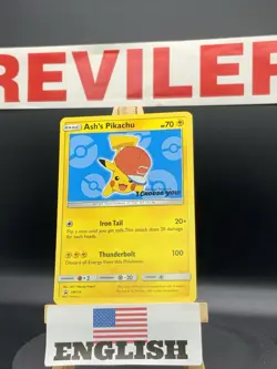 Pokemon SM Black Star Promos Ash's Pikachu #SM114 2017 - NM - Image 2