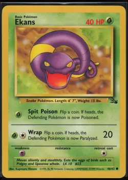 Ekans 46/62 Common Fossil Pokemon Near Mint - Image 1