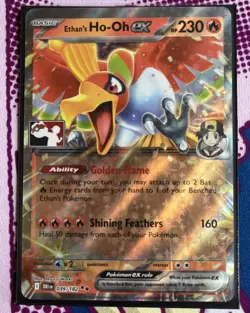 Pokemon TCG Ethan's Ho-oh EX 039/182 Destined Rivals Prize Pack Series 8 Stamp - Image 1