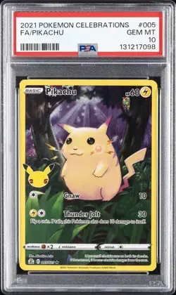 2021 POKEMON CELEBRATIONS #005 FULL ART/PIKACHU PSA 10 - Image 1