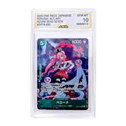 One Piece Japanese Perona SR Alt Art Azure Seas Seven OP14-033 AGS 10 - Image 1