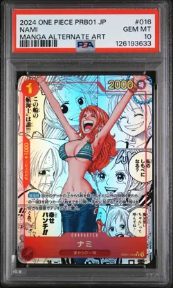 PSA 10 - Nami - OP01 016 Manga Rare PRB 01 - Japanese One Piece Card - The Best - Image 1