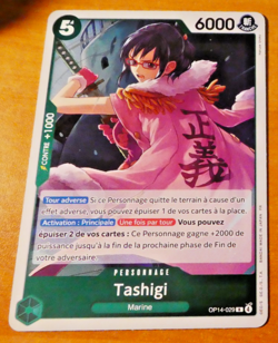 ONE PIECE FRANCAISE CARD GAME HOLO CARTE TASHIGI OP14-029 FR MINT 2026 - Image 1