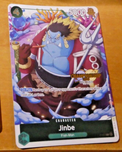 ONE PIECE ENGLISH CARD CHAMPIONSHIP HOLO GAME CARTE Jinbe P-063 EN NM - Image 1