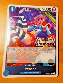 ONE PIECE ENGLISH CARD HOLO JUDGE GAME CARTE Perona OP01-077 TCG ** - Image 1