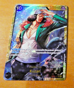 ONE PIECE ENGLISH CARD HOLO GAME CARTE Kuzan OP02-121 SEC JCC EN MINT - Image 1