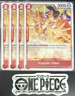 4 x One Piece OP12-004 UC Kouzuki Oden - ENG - Regular - Playset - NM/M - Image 1