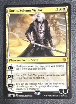 Sorin, Solemn Visitor Khans of Tarkir Regular MTG Magic NM Card - Image 1