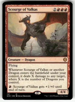 SCOURGE OF VALKAS #157 MTG STARTER COMMANDER DECKS MYTHIC - Image 1