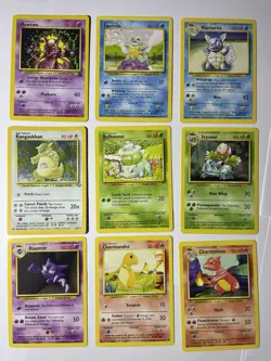 Pokemon Base Set Bundle .1999 WOTC . Starters .holo Kangaskhan .promo Mewtwo - Image 1