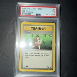 1999 Pokemon Recycle 61 1st edition Fossil Regular PSA 7 - Image 1