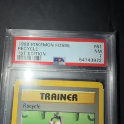 1999 Pokemon Recycle 61 1st edition Fossil Regular PSA 7 - Image 2