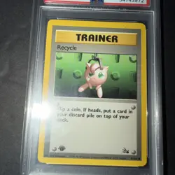 1999 Pokemon Recycle 61 1st edition Fossil Regular PSA 7 - Image 3