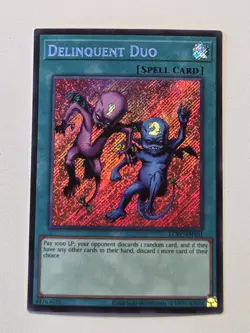Delinquent Duo LCKC-EN101 Secret Rare Yugioh Legendary Collection Kaiba Mint - Image 1